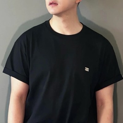 CELINE 셀린느 로고 스몰 자수 라운드넥 반팔 티셔츠