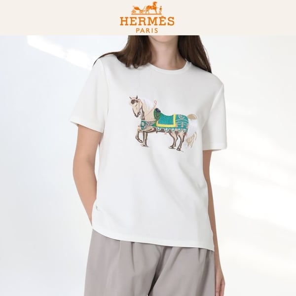 HERMES 에르메스 자수 홀스 T