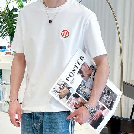 HERMES 에르메스 24ss 카운터 동스타일 라운드넥 반팔티셔츠