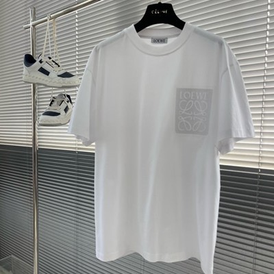 LOEWE 로에베 로고 자수 라운드넥 반팔