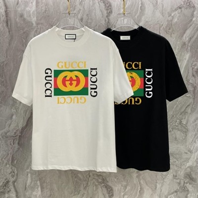 GUCCI 구찌  봄 여름 탑 카운터 싱크로나이즈드 반소매 티셔츠