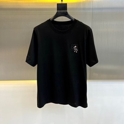 LOEWE 로에베 봄여름 루즈핏 라운드넥 자수 로고 반팔 티셔츠