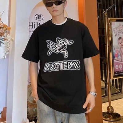 ARC'TERYX 아크테릭스 이중 가닥 프론트 로고 반팔 티셔츠