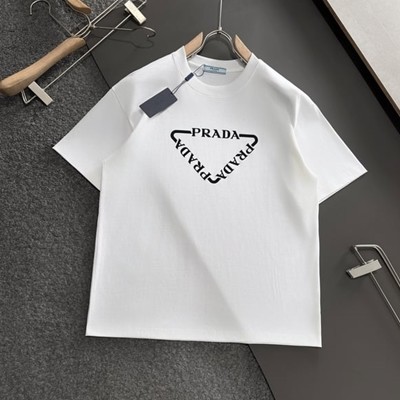 PRADA 프라다 최신 라운드넥 패셔너블 반팔 티셔츠