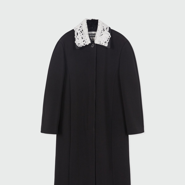 【EENK】YELLISA Single-breasted Coat With Detachable Lace YELLISA Single-breasted Coat With Detachable Lace Collar