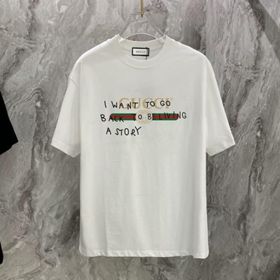 GUCCI 구찌 봄 여름 탑 카운터 동기식 반팔 티셔츠