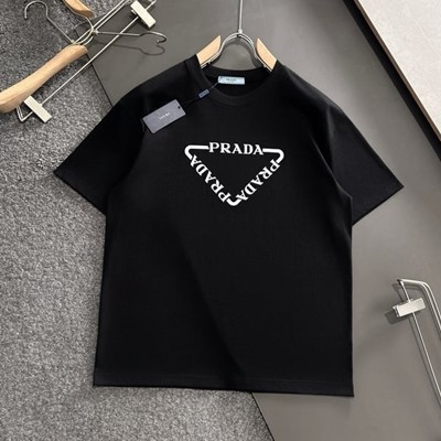 PRADA 프라다 최신 라운드넥 패셔너블 반팔 티셔츠