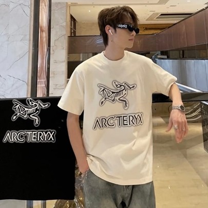 ARC'TERYX 아크테릭스 이중 가닥 프론트 로고 반팔 티셔츠