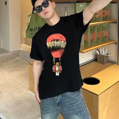 LOUIS VUITTON 루이비통 열기구 핸드페인팅 티셔츠