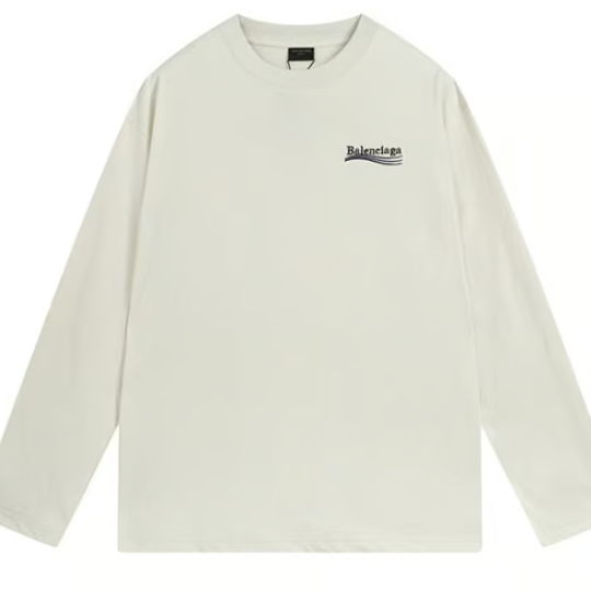 BALENCIAGA 발렌시아가 웨이브 자수 로고 롱 슬리브