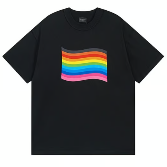 BALENCIAGA 발렌시아가 레인보우 구제 워싱 반팔