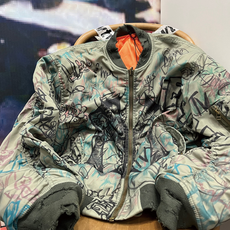 MIKADO着用　mowalola graffiti bomber jacket Mowalola graffiti bomber jacket MIKADO着用 mowalola graffiti