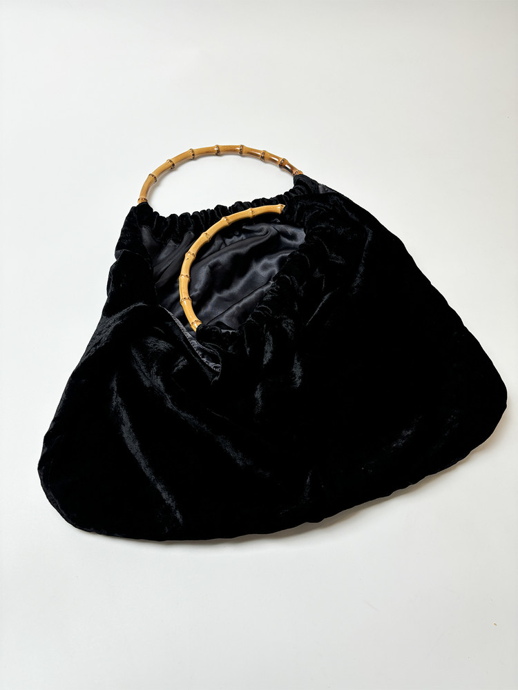 バッグ COMME des GARCONS BAMBOO HANDLE HAND BAG COMME des GARCONS Bamboo Handle Velour Hand Bag Red | PLAYFUL