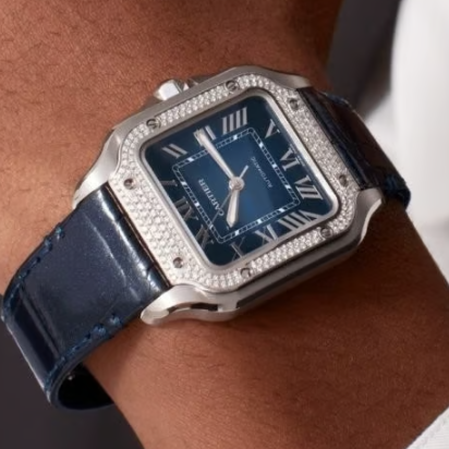 CARTIER 까르띠에 산토스 드 블루 다이아 포맨 38mm