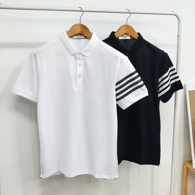 THOM BROWNE 톰브라운 사선완정 반팔 카라 티셔츠