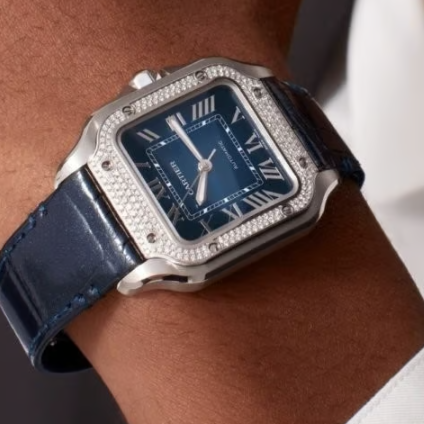 CARTIER 까르띠에 산토스 드 블루 다이아 포맨