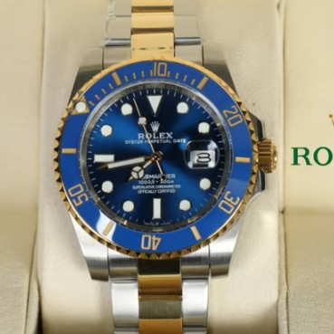 ROLEX 로렉스 서브마리너 옐로골드 콤비 청판 청콤 블루