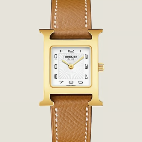 HERMES 에르메스 아워 스몰 카멜(엡솜) 스트랩 & 금장(골드스틸)