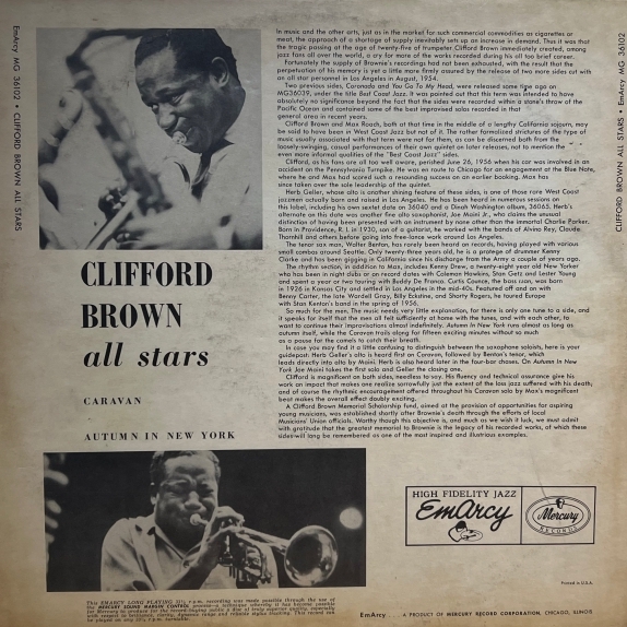 その他 Speakers Corner Clifford Brown All Stars Clifford Brown All Stars – Jams 2 – Vinyl (LP, Album), 1983
