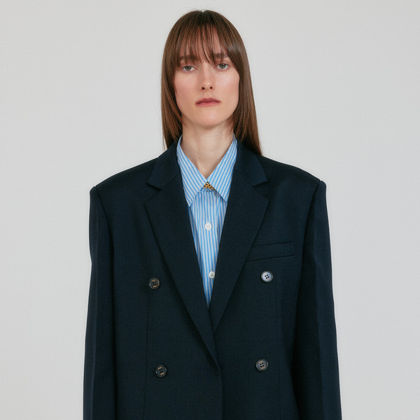 ZELL Single-Breasted Blazer - Navy : EENK SHOP