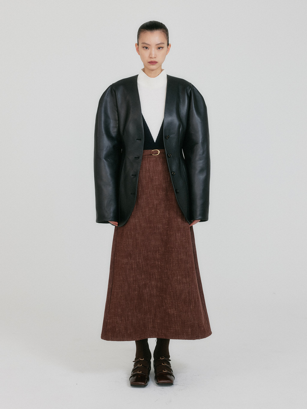 ZERO Oversized Shoulder Hourglass Jacket - Z-Black : EENK SHOP