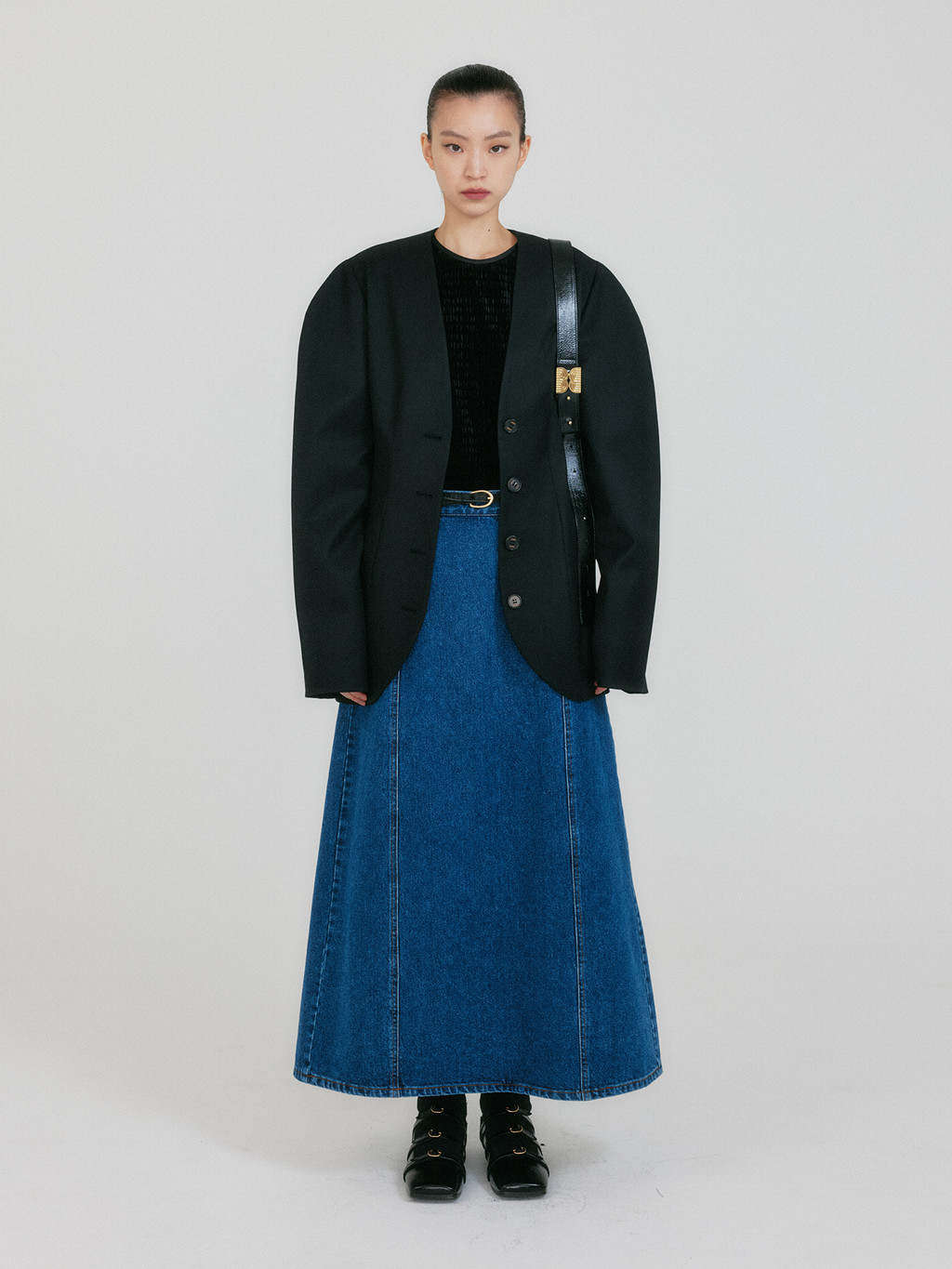 EENK★新商品^Shoulder Hourglass Jacket - Black★ Shoulder Hourglass Jacket - Black : EENK SHOP