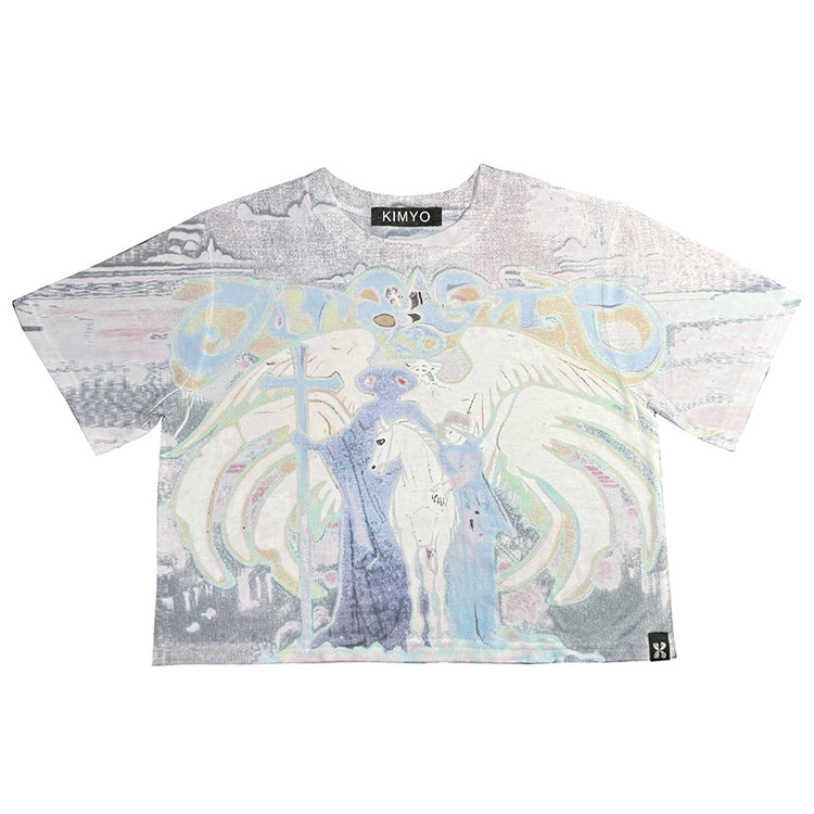 【KIMYO】GUARDIAN ANGEL CROPPED TEE IN MULTICOLOR GUARDIAN ANGEL CROPPED TEE IN MULTICOLOR : KIMYO