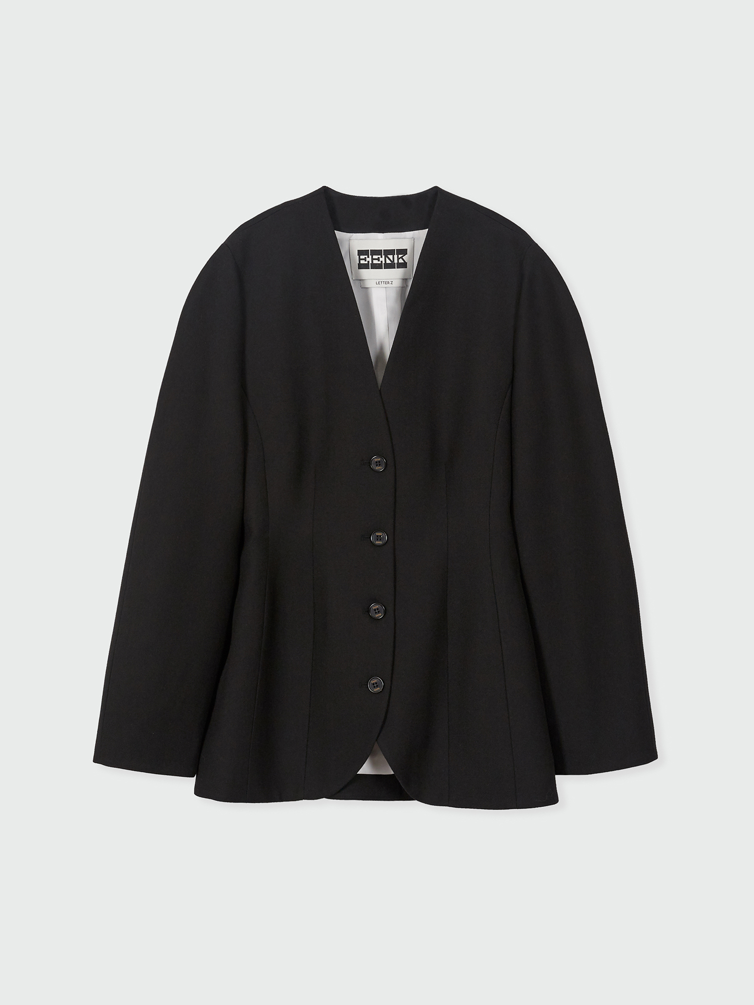 ZERO Oversized Shoulder Hourglass Jacket - Black : EENK