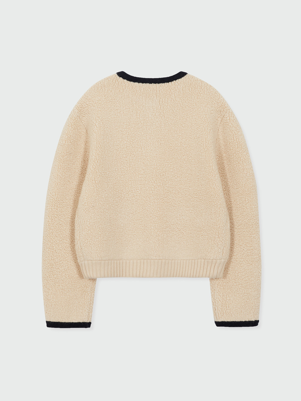 ZIZI Round Neck Knit Cardigan - Beige : EENK SHOP