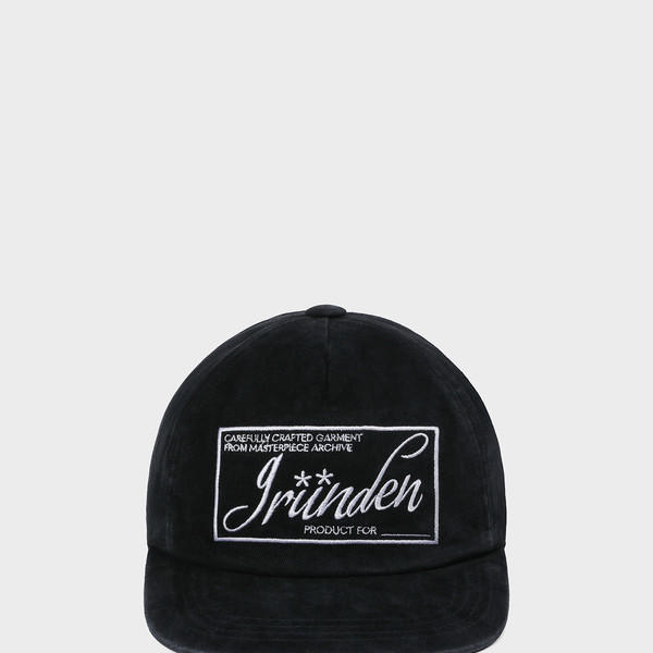 ＊韓国＊［grunden］VINTAGE BOX LABEL CAP WASHED BLACK GRUNDEN 글런든 VINTAGE BOX LABEL CAP (WASHED BLACK)