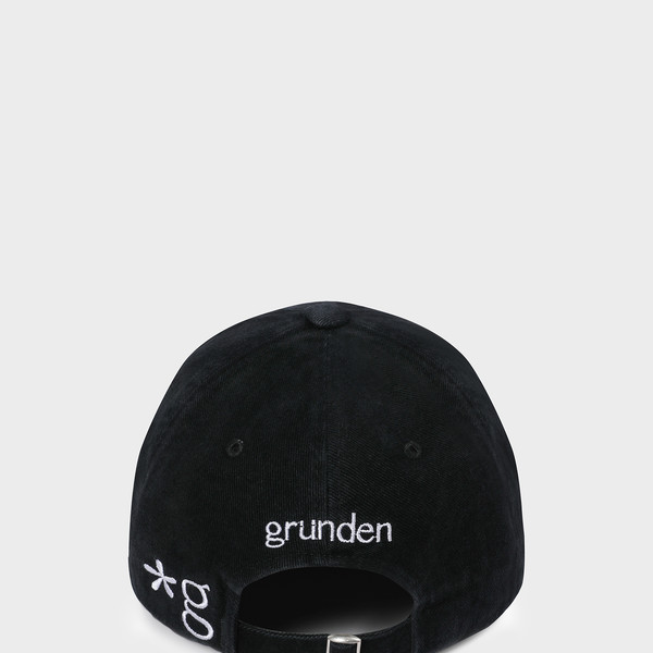 ＊韓国＊［grunden］VINTAGE BOX LABEL CAP WASHED BLACK GRUNDEN 글런든 VINTAGE BOX LABEL CAP (WASHED BLACK)