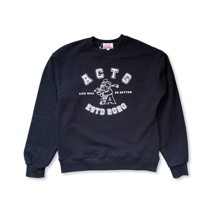 ACTG Big Dog Sweat Shirt Navy : 피에 FFie 브랜드 편집샵