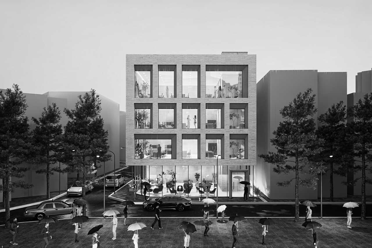 강남 청담동의 건물리모델링 3D 디자인 이미지 입니다. 인테리어비용 산정은 BUILDUS 솔루션으로, 건축시공은 워크스페이스그룹이 수행합니다.