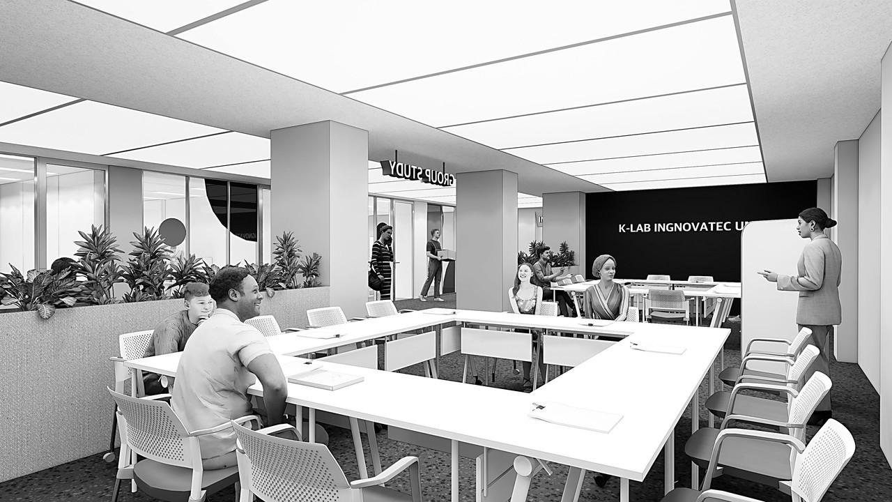 볼리비아 해외 교육시설 공간 컨설팅을 위해 설계한 3D 이미지 입니다. 인테리어컨셉과 사무실레이아웃에 브랜딩 요소를 담아 인테리어시뮬레이션 한 사례입니다.