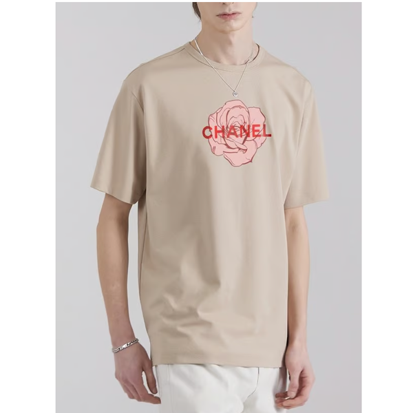 CHANEL 샤넬 핑크로즈 티셔츠