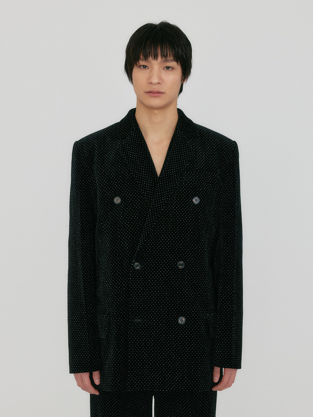 【EENK】送料/関税込 24FW ZEL Double-Breasted Blazer - Black ZAKIY Double-Breasted Blazer - Black : EENK SHOP