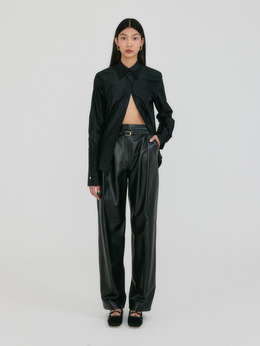 [EENK]ZIRINA Oversized Shirt - Black★日本未入荷 ZIRINA Oversized Shirt - Black : EENK SHOP