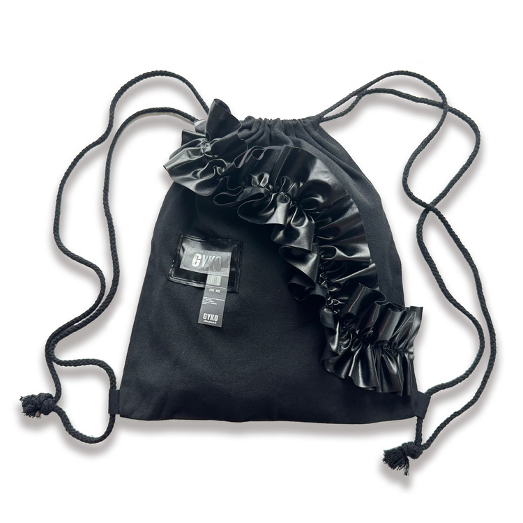 leather shirring canvas string bag : GYKO