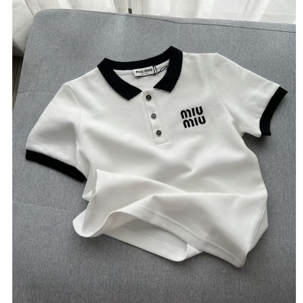 MIUMIU 미우미우 24 배색 피케 카라티