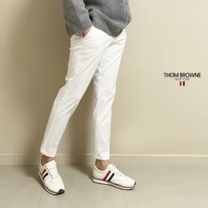 THOM BROWNE 톰브라운 바이오워싱면 9부 바지