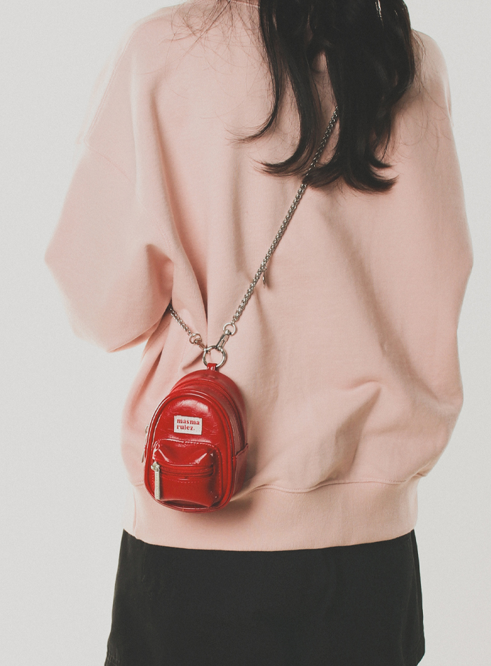◆masmarulez◆ mama leather miniature chain cross bag Red 5 mama leather miniature chain cross bag _ Red : Masmarulez