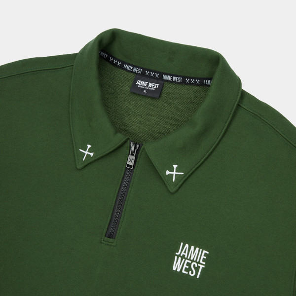 【JAMIEWEST GOLF】 Collar Patch Half Zip-up Sweatshirts Collar Patch Half Zip-up Sweatshirts (GN) : JAMIE WEST