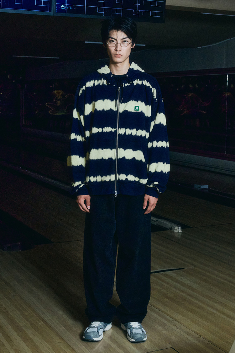 SMILE cotton hoodie Zip-Up [tie-dye blue] : THE IDENTITY