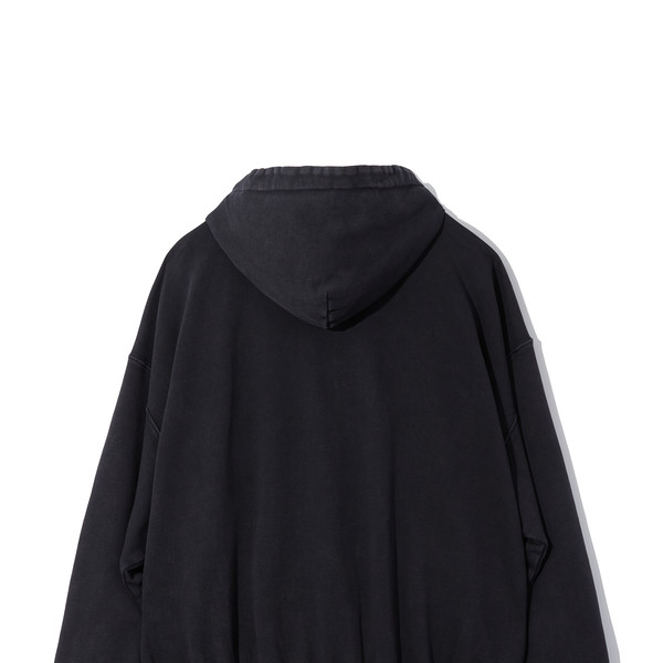 SMILE cotton hoodie Zip-Up [pigment black] : THE IDENTITY
