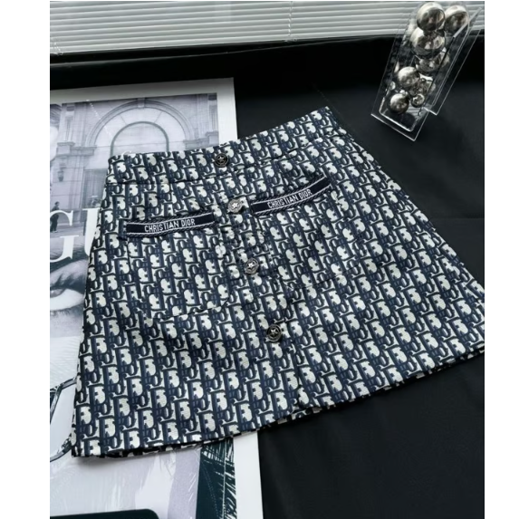 DIOR 디올 오블리크 자카드 스커트