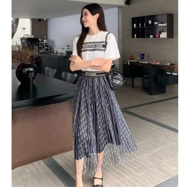 CHRISTIAN DIOR 크리스찬디올 롱치마반팔셋트