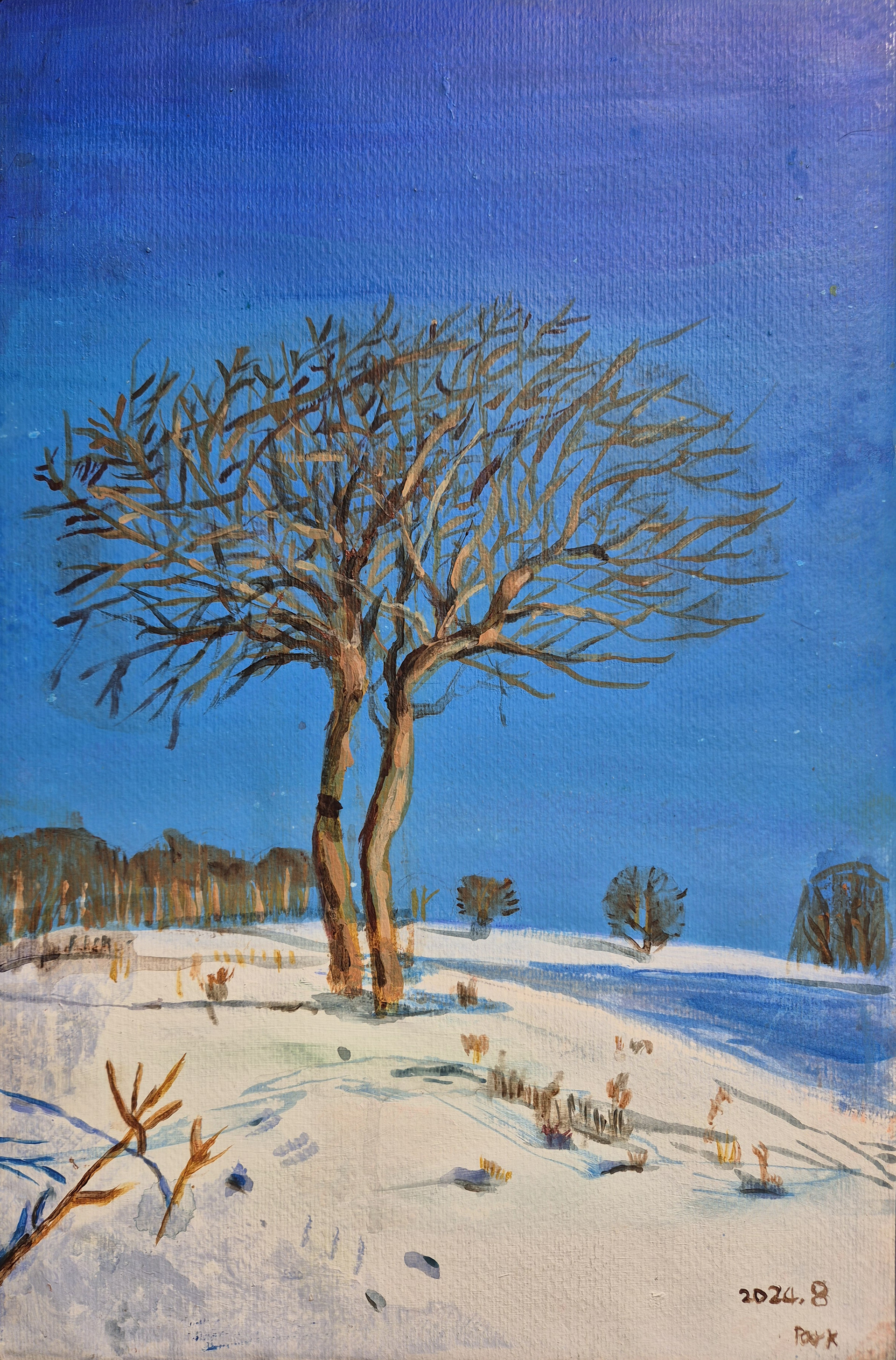 겨울풍경｜Acrylic on paper｜40.9×27.3(cm)