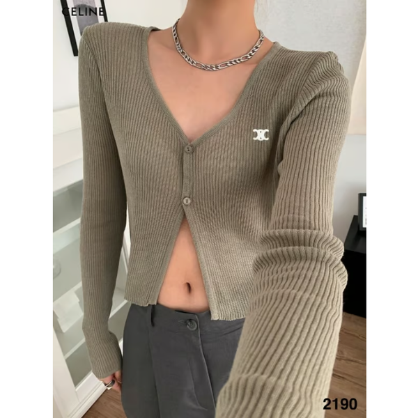 CELINE 셀린느 크롭 린넨 가디건