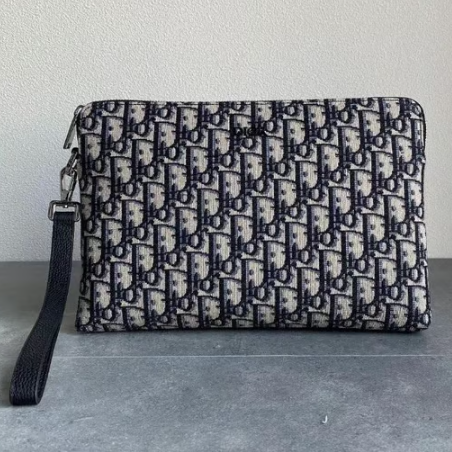 DIOR 디올 오블리크 자카드 클러치백