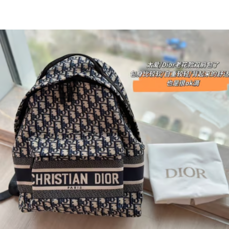 DIOR 디올 오블리크 자수 백팩